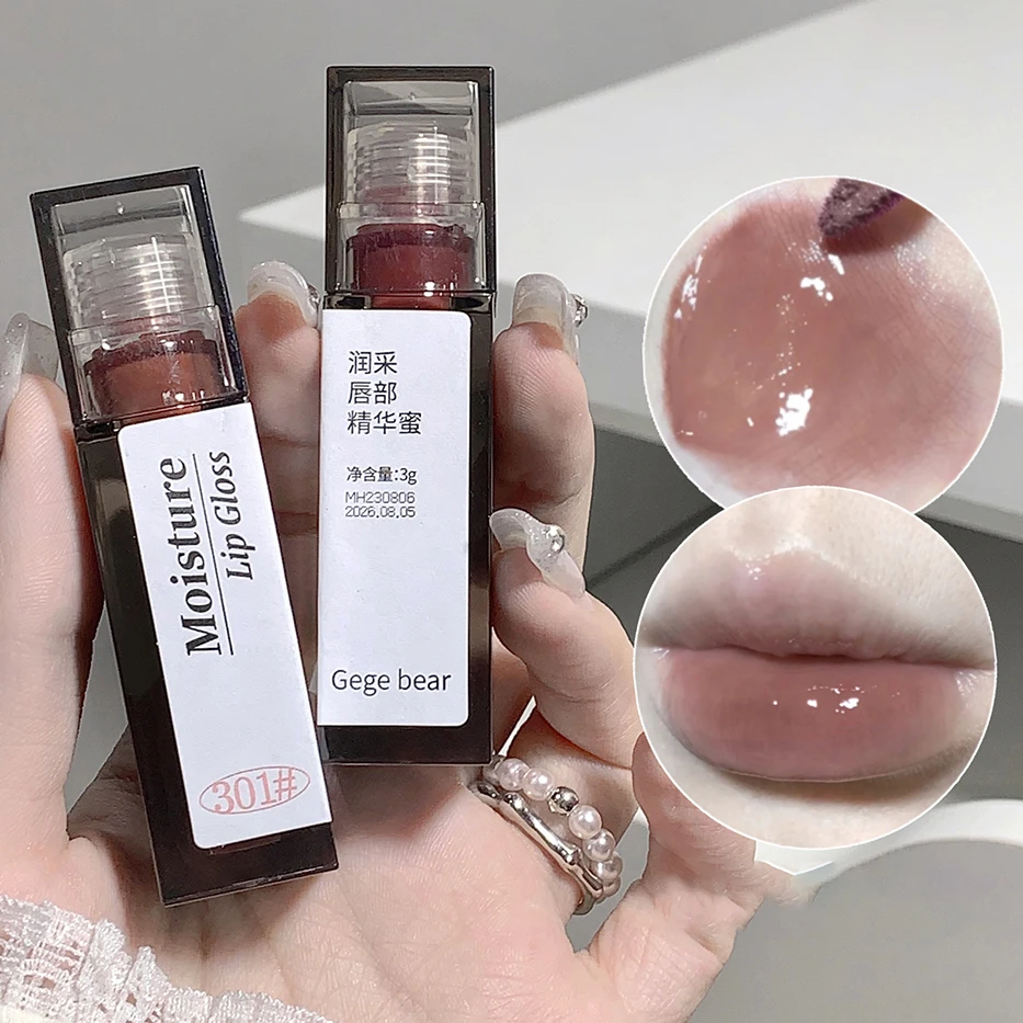 Lip Makeup Frozen Tea Rose Lip Gloss Labial Moisturizer Jelly Lipstick Bright Lip Oil Nude Pink Clear Tint Make Up Korean Beauty Cosmetics