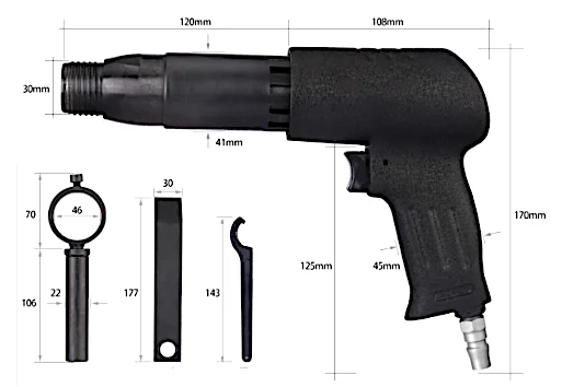 

TY82722 PISTOL GRIP PITTSBURGH SEAM LOCKER TOOL 16.5 Swg Capacity Mild Steel Ductwork Seam Tools 2200 BPM