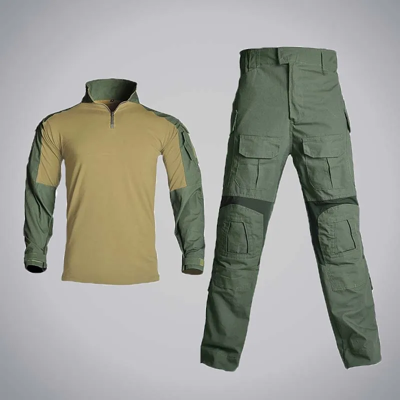 

Men's Camouflage Training Suit Long Sleeved T-shirt Casual Loose and Breathable Men's Outdoor Sports Pants Mountaineering Set