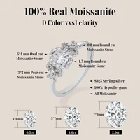 ATTAGEMS Luxury Moissanite Rings Oval Cut 925 Sterling Silver Ring Women Bow Design For Engagement Wedding FineJewelry Certified 2