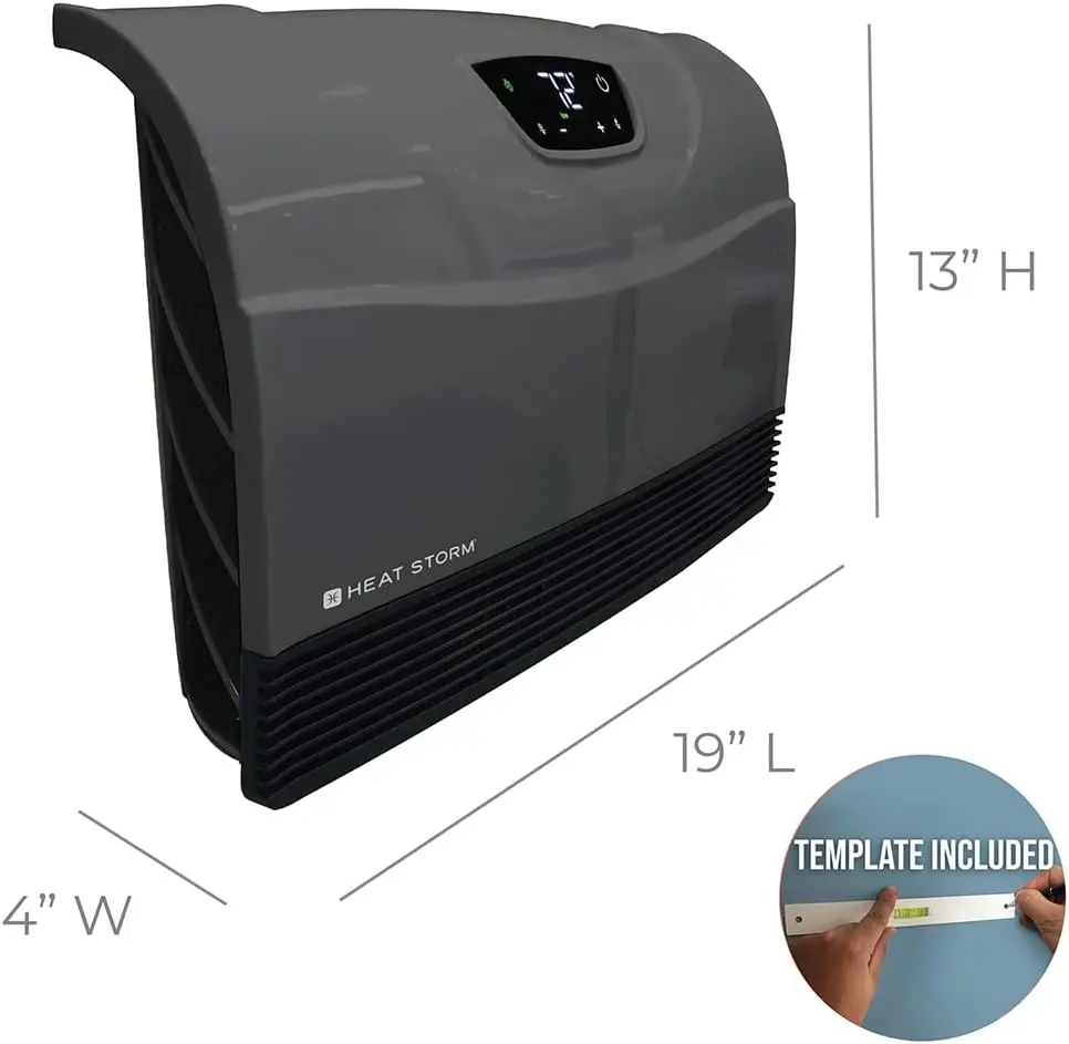 Storm Phoenix HS-1500-PHX, Infrared Space Heater with Attachable Feet, Remote Control, Energy Efficient-750-1500 Watts, Gray Flo