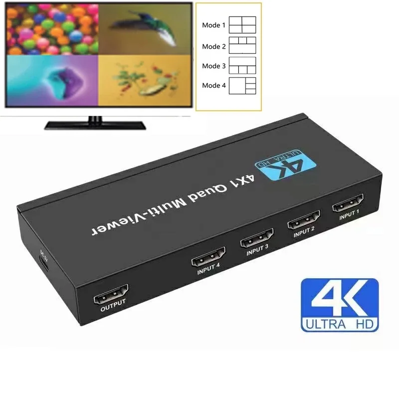4K HDMI ȣȯ Ƽ  4x1 1080P Ƽ  ɸ  ũ ǽð  й, pc ir ִ HDMI ó