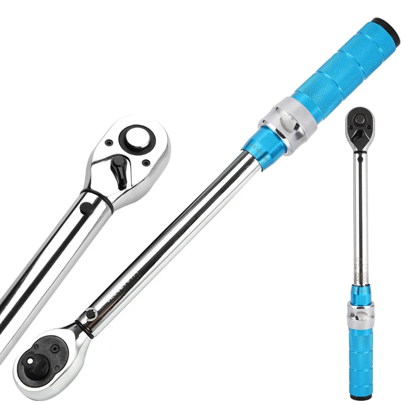 1/2 Inch Torque Key Wrench Tool 10-220N.m Mirror Polish Two-Way Precise Preset Torque Spanner Adjustable Hand Tools For Repair