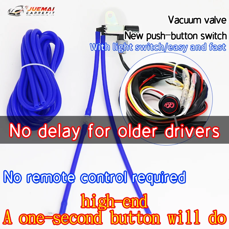 Vacuum Solenoid Valve Remote Control Switch with Light Button for Car Exhaust Pipe System Universal Modification exhaust control valve,exhaust pipe valve