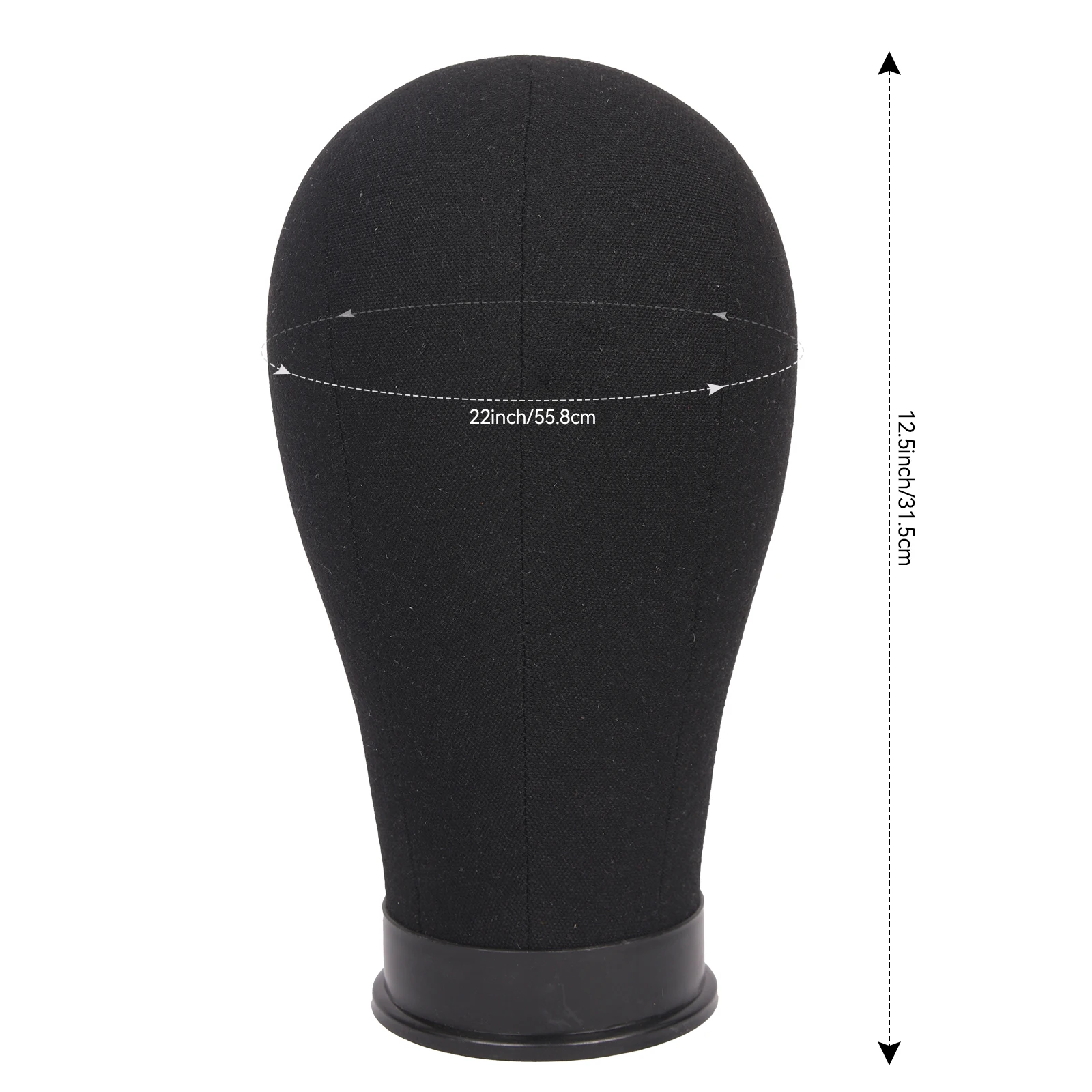 저렴한 22인치 캔버스 블록 헤드 블랙 가발 헤드, 가발 스탠드 삼각대, 무료 트레이 포함, 가발 디스플레이 및 스타일링용 마네킹 헤드 스탠드