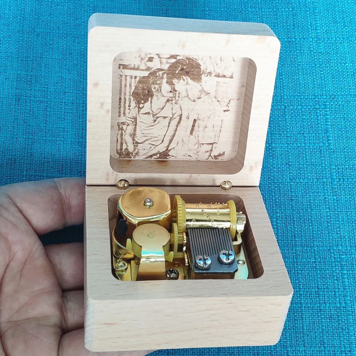 

Can't Help Falling in Love Music Box Customized Engraved Photo Wood Musical Gifts Unusual Birthday Anniversary Wedding