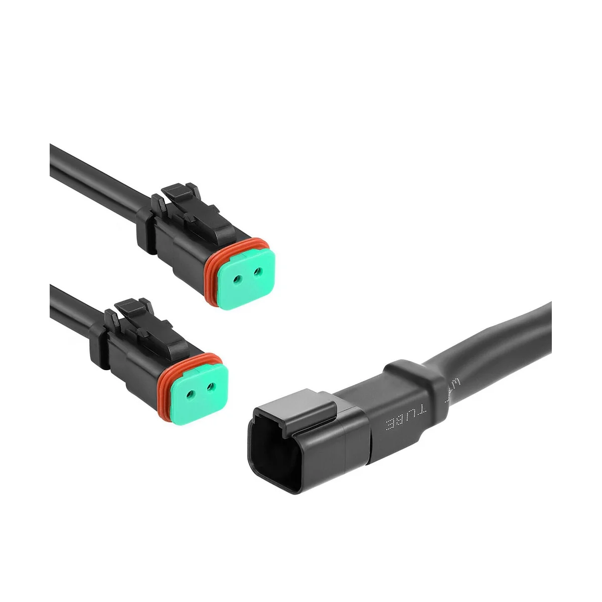 

2 Lead 2 In1 Deutsch Dual Outputs DT DTM Female Connector Socket Adapters for LED Fog Light LED Pod Lights LED Light Bar