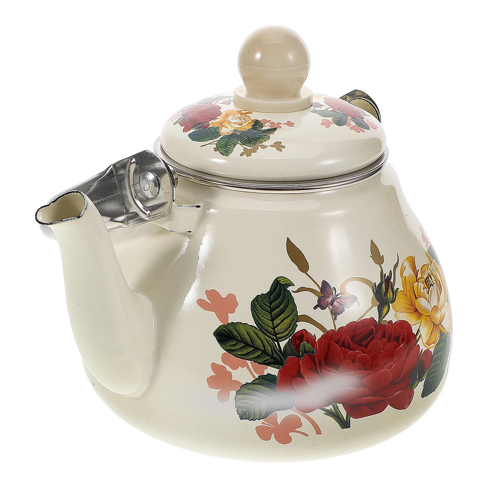 1L Floral Enamel Teapot – Vintage Stovetop Kettle 3