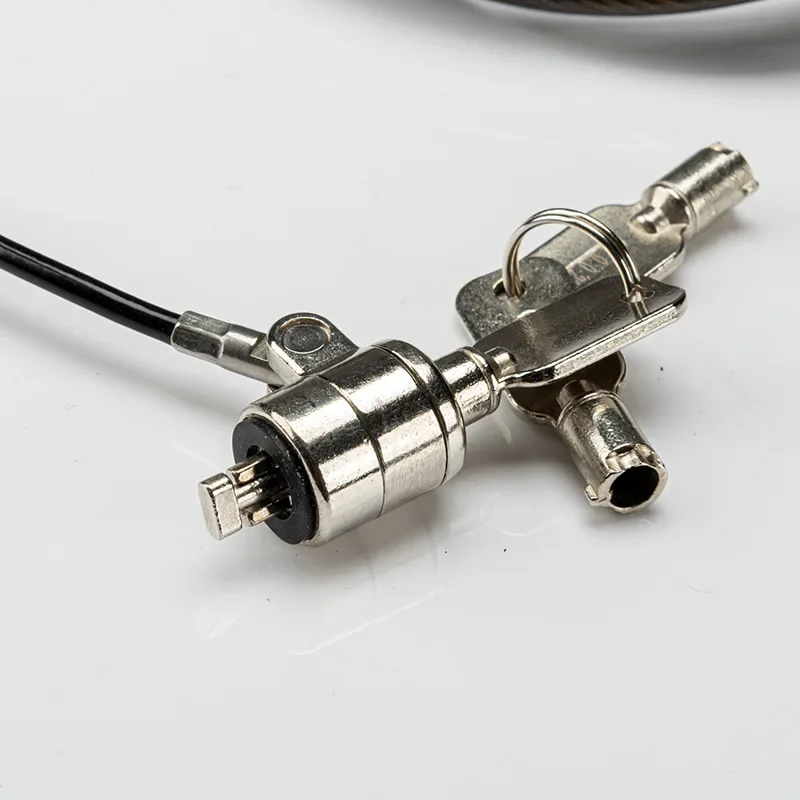 Universal tablet anti-theft lock, zinc alloy super C lock core, wire rope, notebook password lock, wedge-shaped keyhole