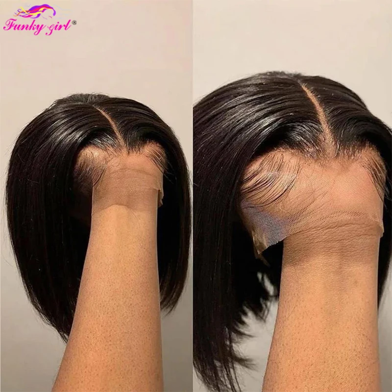 Brazilian Straight Bob Wig Human Hair Lace Front Wigs Pre-Pucked Short Bob Lace Part Wig Women Human Hair Wigs Human Hair Wig Lace Front Wig Human Hair Wigs Front Lace Wig