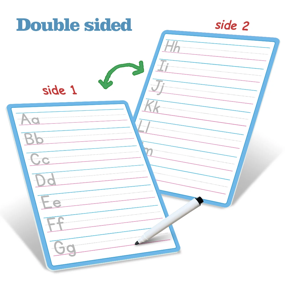 4PCS Children Number & Alphabet Dry Erase Board handwriting board Double Sided Durable Portable Whiteboards for school classroom 3