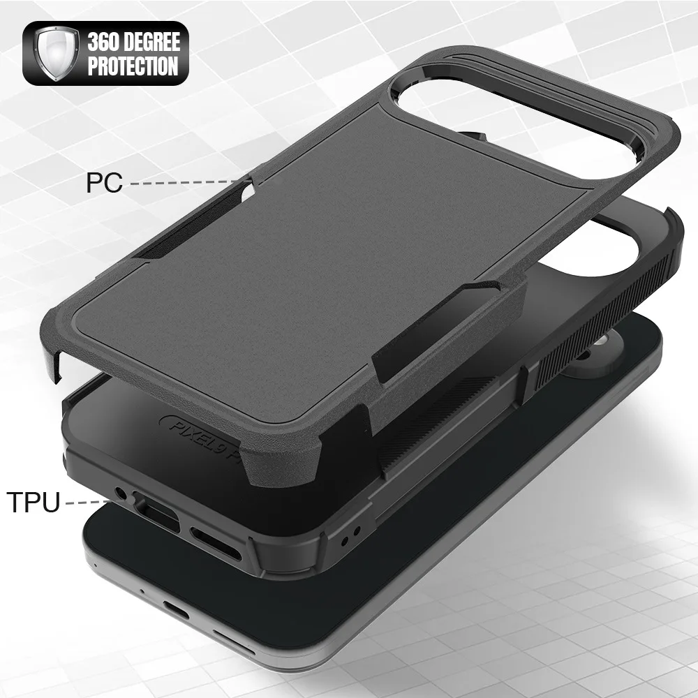 Enhanced Heavy Duty Armor Rugged Phone Case - Shockproof Military Cover, PC+TPU Construction