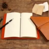 A6 Retro Loose-Leaf Notebook with Card Pocket Ledger PU Leather Cover Refillable Page Travel Journal Diary Sketchbook Planner 2