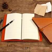 A6 Retro Loose-Leaf Notebook with Card Pocket Ledger PU Leather Cover Refillable Page Travel Journal Diary Sketchbook Planner 2