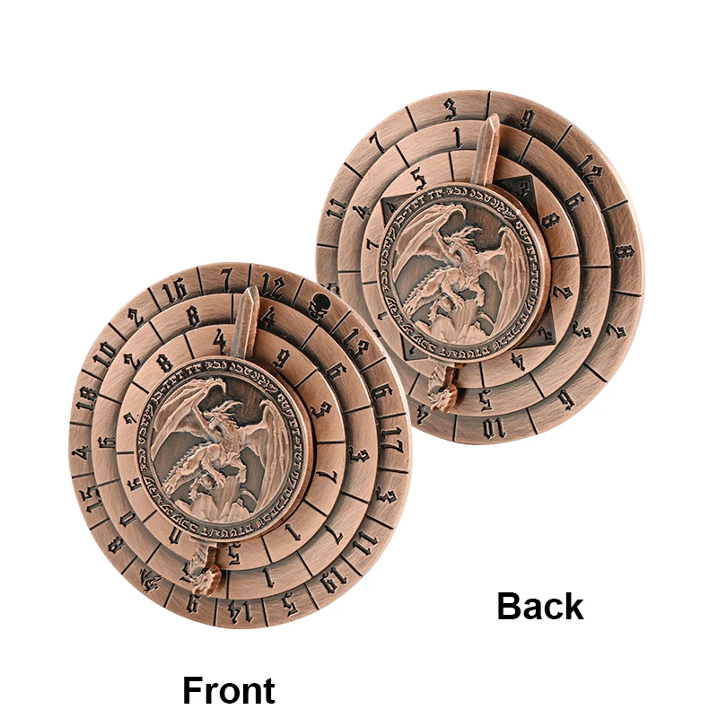 Spinner Dice 7-in-1Metal DND Dice Set Unique Dice Spinner Antique Rotate Metal D&D Dice for Dungeons and Dragons RPG Gaming Dice 2