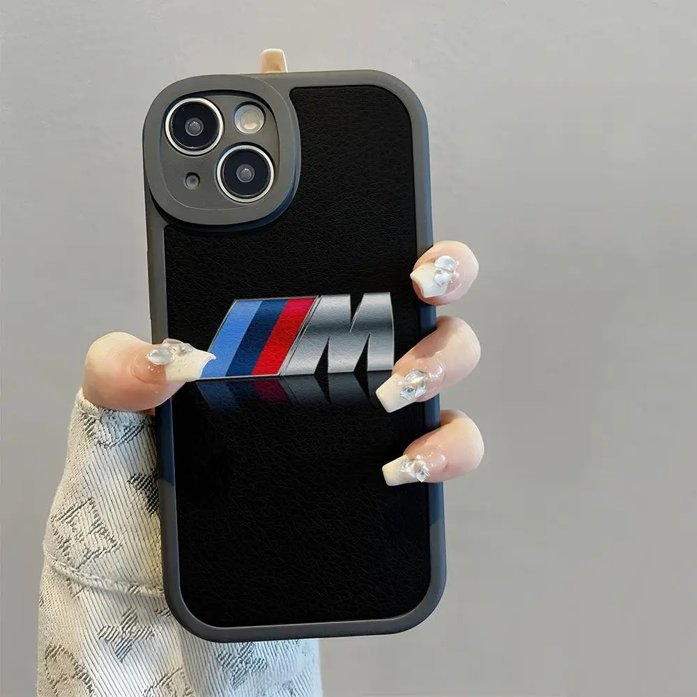 

Сине-красный автомобиль для B-Bmw для iPhone анимация 15 14 13 11 12 Pro Max Mini X XR XS 8 Plus мини овечья кожа Силиконовая защита для камеры