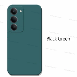 Luxury Shockproof Liquid Silicone Phone Case - TPU  Cover for Poco M8s 5G (Black Green)