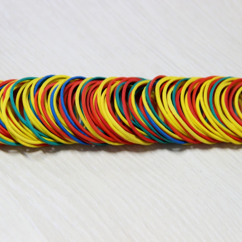 100 Pcs 다채로운 자연 고무 밴드 38 mm 학교 홈 산업 반지 고무 밴드 편지지 사무실 액세서리 국 용품