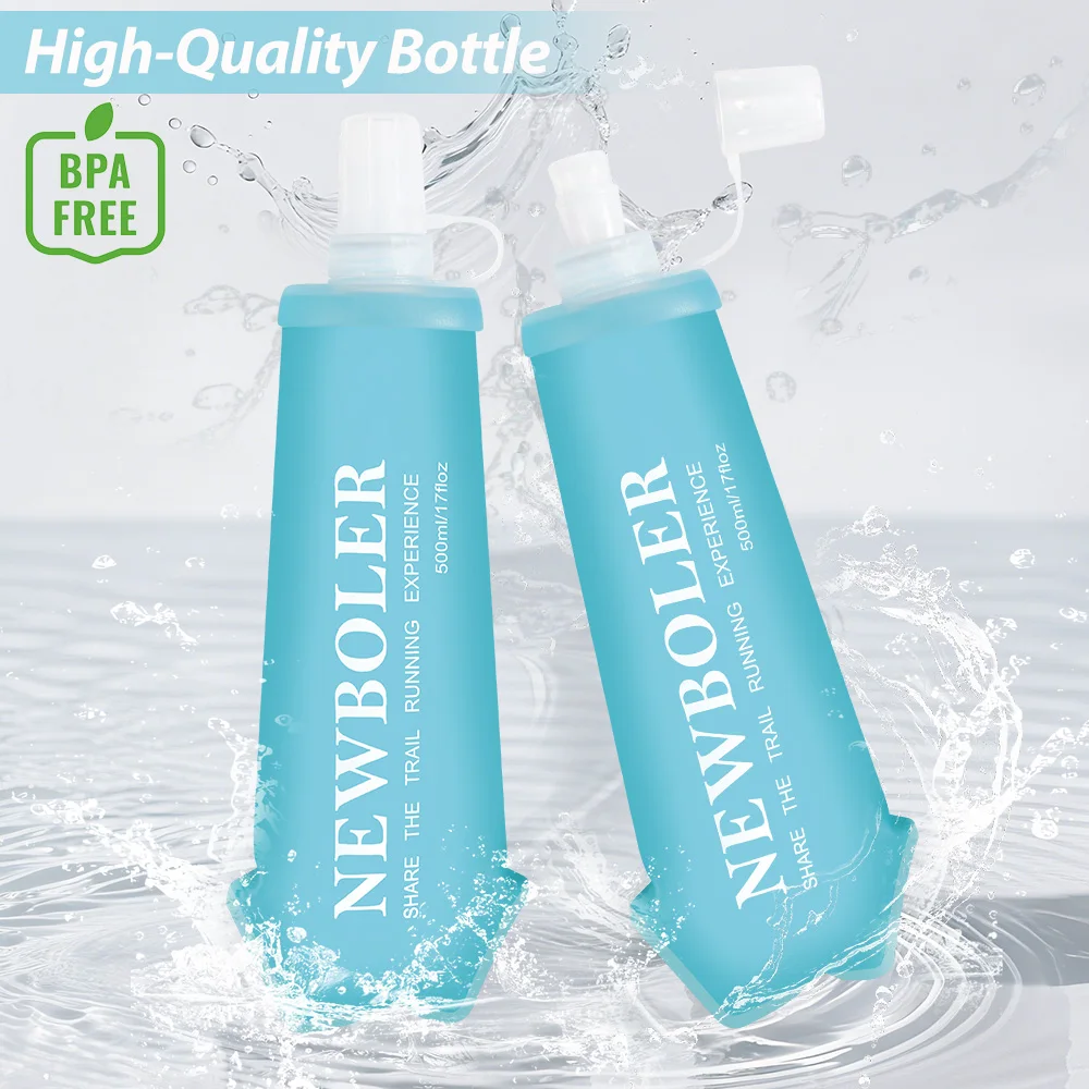 1pc150ml/250ml/500ml Outdoor Faltbare Silikon Biss Größe Wasser Flasche Laufen Camping Wandern Reise bequeme Wasser Flasche – Detail 13