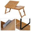 Bed Desk Bed Lap Desk Laptop Bed Desk Adjustable Bamboo Rack Shelf Dormitory Bed Lap Desk Portable Book Reading Tray Stand 4