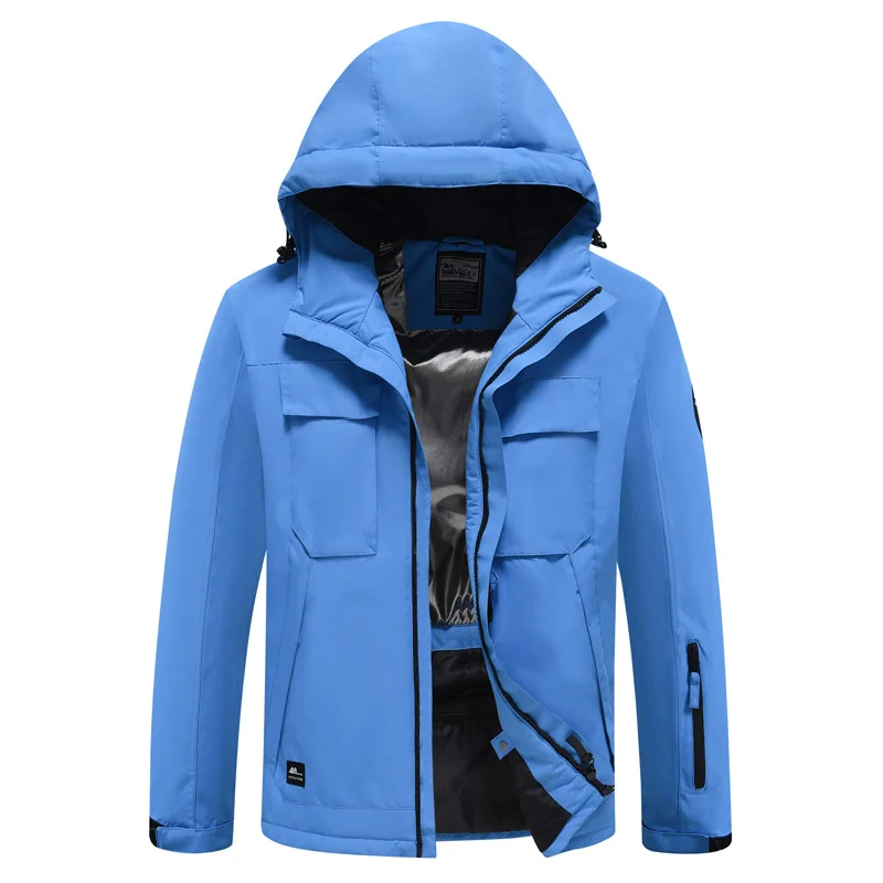 Waterproof Couple Unisex Leisure Snow Coat Outdoor Sports Warm Cotton Linning Breathable Warm Ski Jacket for Men and Women