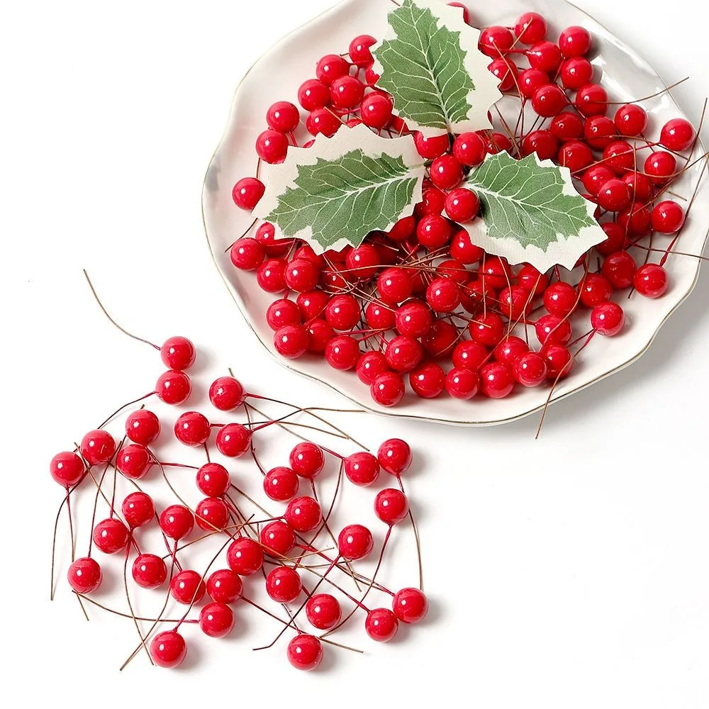 50 Stücke Weihnachtsdekoration Gold Rot Beere Weihnachtsbaum Ornamente für Wohnkultur Navidad Neujahr Geschenke 2026 Girlande DIY Zubehör – Detail 4