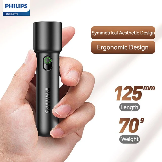 Philips 2024 New EDC Portable Flashlight Rechargeable LED Flashlights for Defensa Personal Self Defense Camping Hiking 4