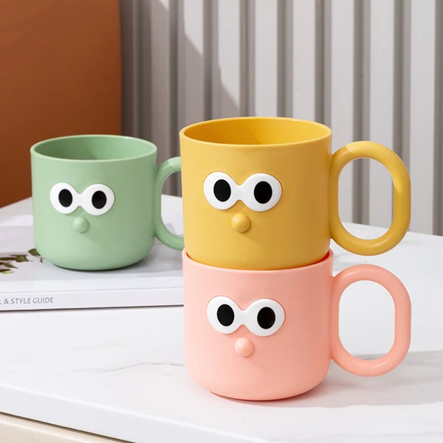 Cute Cartoon Big Eyes Water Cup Mug Home Plastic Water Cup with