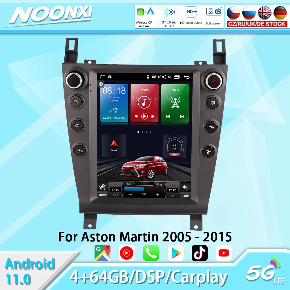 

Для Aston Martin 2005-2015 экран Тесла Android умная система Автомагнитола мультимедийный плеер GPS навигация Bluetooth Carplay