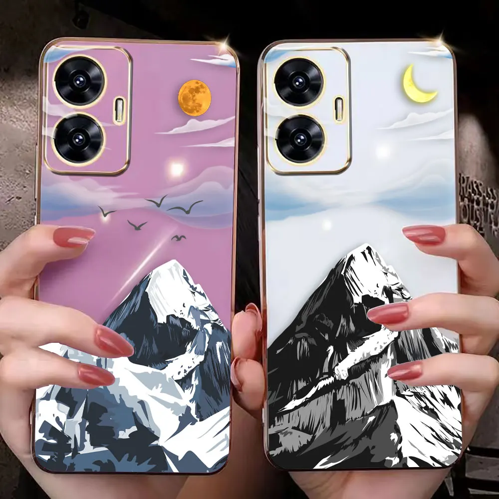Cover Smooth E-Tpu Custodia Per Telefono Per Realme Gt 2 Neo3 Master 7 8 8I 9 9I 10 11 Pro C21Y C30 C33 5G Custodia Funda Tall Mountain Range
