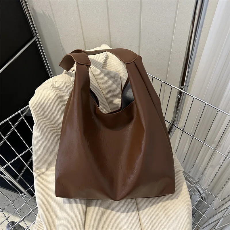 2025 Summer Women's Commuter Tote Bag - Large Capacity Textured PU Shoulder Bag