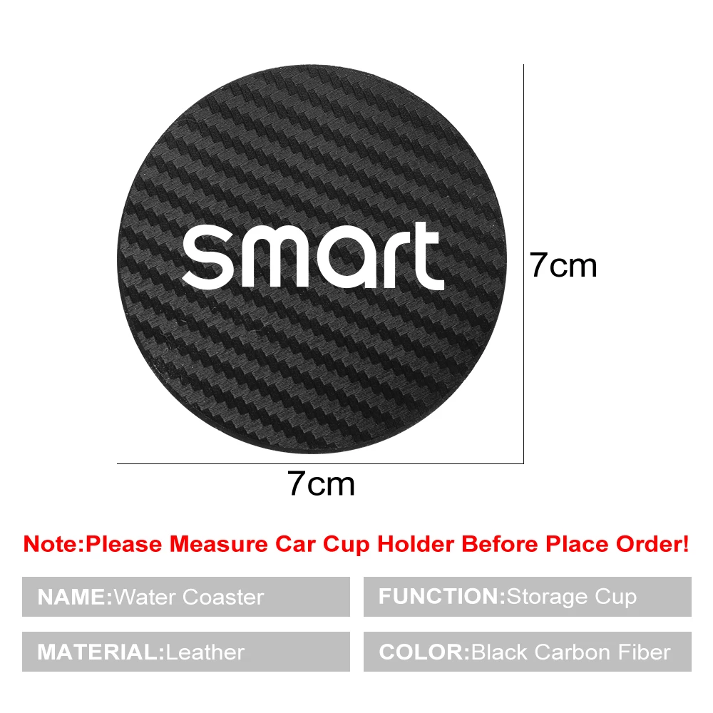2PCS Car Coaster Cup Bottle Non-Slip Holder Pad Anti-skid Mat Car  Accessories For Mercedes-Benz Smart Fortwo Forfour 450 453 451 - AliExpress
