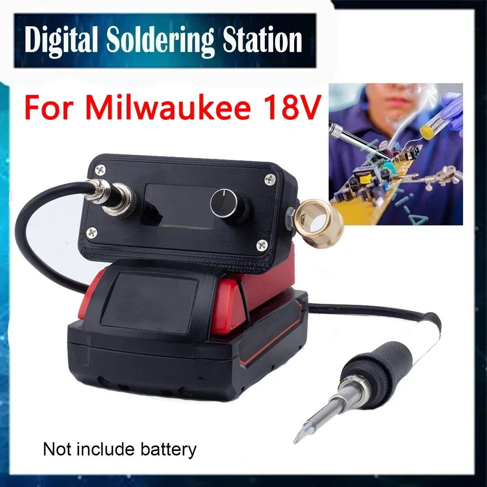 OLED T12 Cordless Soldering Iron Station For Milwaukee 18V Li-ion Battery for DIY Repair(Battery not included)