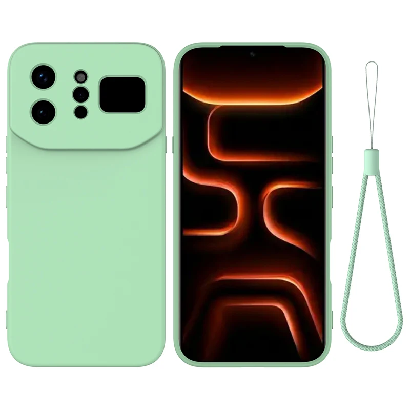 Premium Liquid Silicone Case with Lanyard Strap and Flocked Interior
