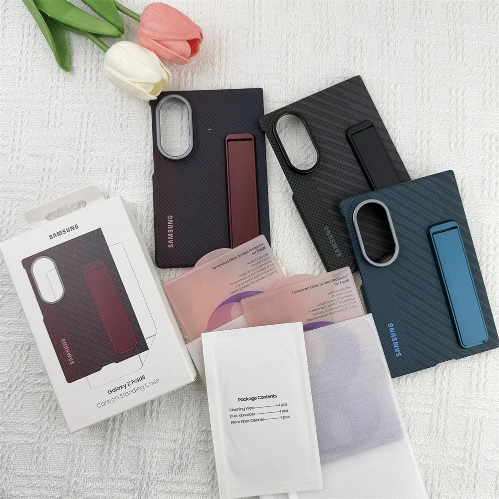 Carbon Fiber 5G Kickstand Case - Shockproof Protective Back Cover