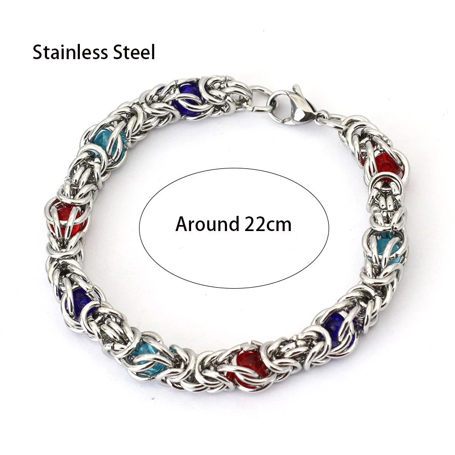 Stainless Steel Chain Link Men Bracelet Punk Rock Jewelry
