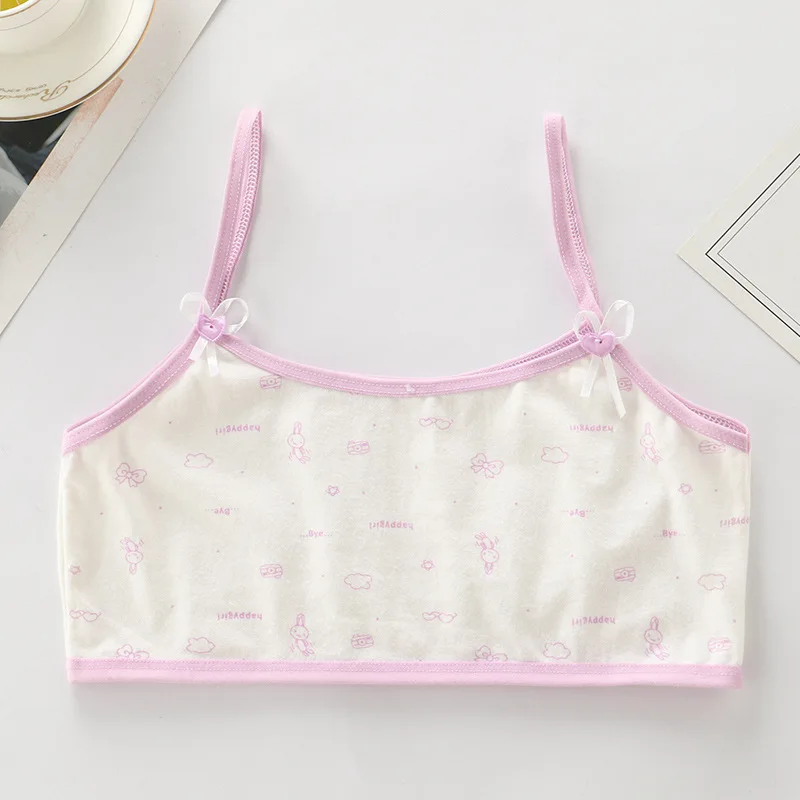 3pcs/set Cotton Young Girls Training Bras Kids Vest Teens Teenage