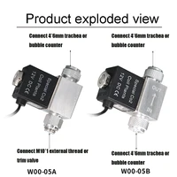 Aquarium Solenoid Valve CO2 System Regulator Aquarium Accessories Electric Low Temperature Magnetic Valve For Fish Tank DC12V 2