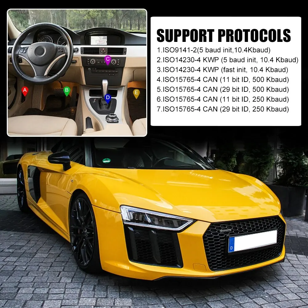 Obd2 Scanner Obd Code Reader System Diagnostic Tool Bluetooth ELM327 OBDII Auto Diagnostic Tool for Android ELM327 V2.1 OBD2 Code Reader OBD2 Car Diagnostic Tool Scanner