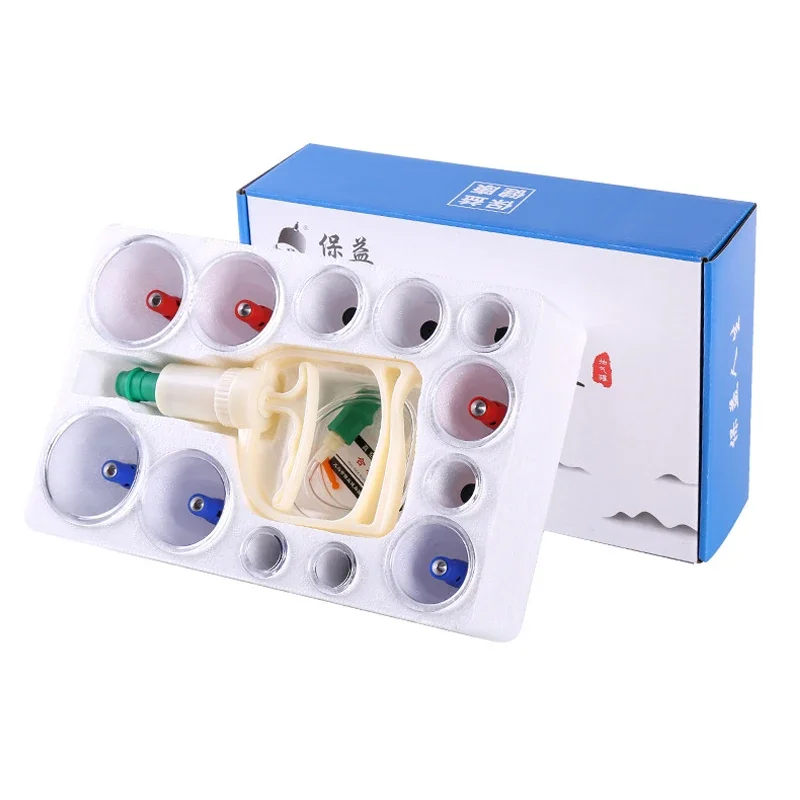 

12 Cans Cupping Therapy Set Vacuum Cupping with Pump Suction Cups Massage Physiotherapy Jars Chinese Body Massager for Cellulite