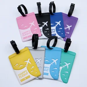 New Happy Flight  High Quality Travel Accessories Luggage Tag PU Suitcase ID Addres Holder Baggage Boarding Tag Portable Label
