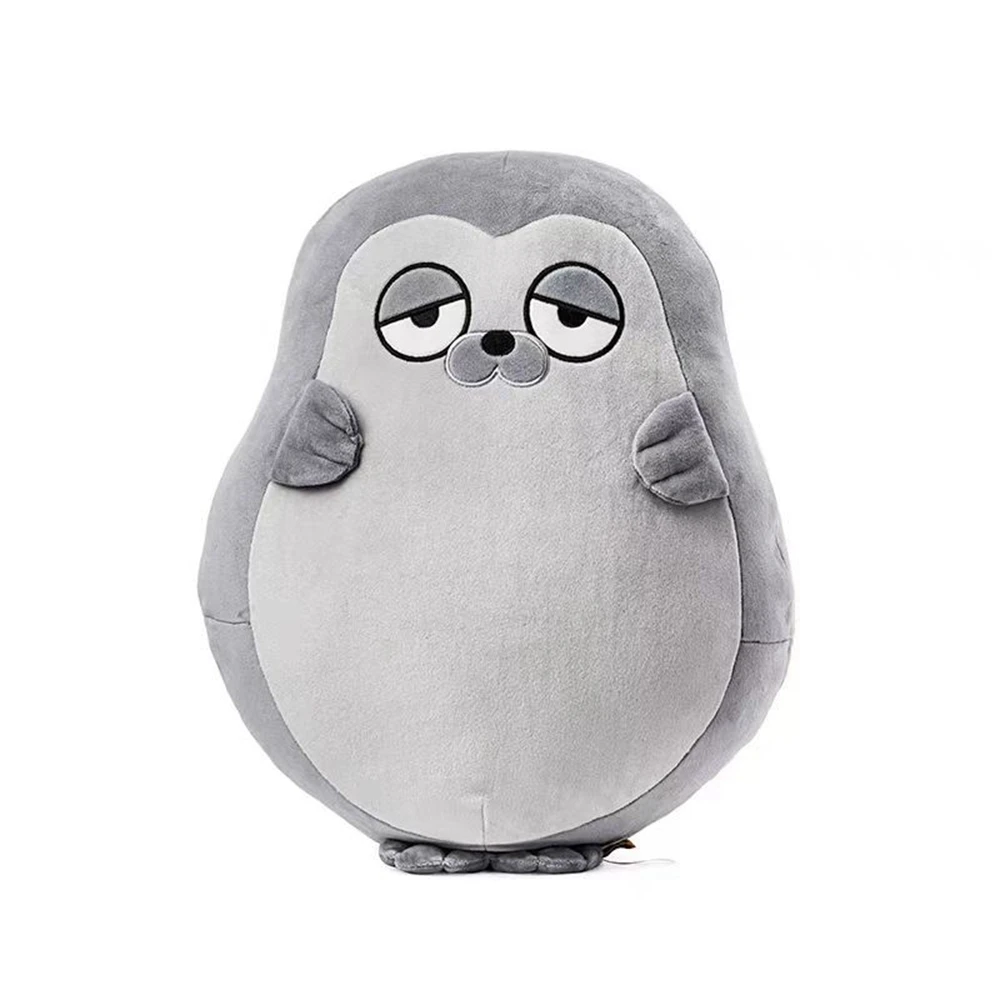 55CM Cute Seal Plush Toy Gray Yellow Funny Casual Sleeping Pillow Cushion Animal Doll To Friends Birthday Home Gift 100pcs lot circular thank you white and kraft adhesive seal sticker for baking gift label stickers funny diy work
