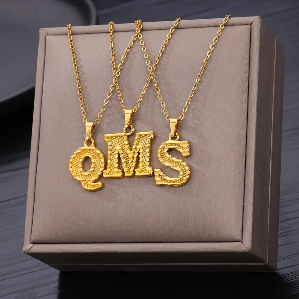 Collana Con Nome Collana Ciondolo Iniziale In Acciaio Inossidabile - Lettera A-Z, Colore Oro, Regalo Elegante Anastasia Necklace - Foto 8