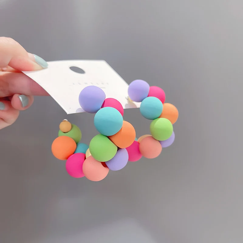 Colorful Cc Exaggerated Fashion Cute Luxury Earrings