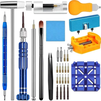 Kit di riparazione dell'orologio Sostituzione della batteria Rimozione del collegamento dell'orologio Ridimensionamento della copertura posteriore Set di strumenti per la pulizia della rimozione della molla del cacciavite