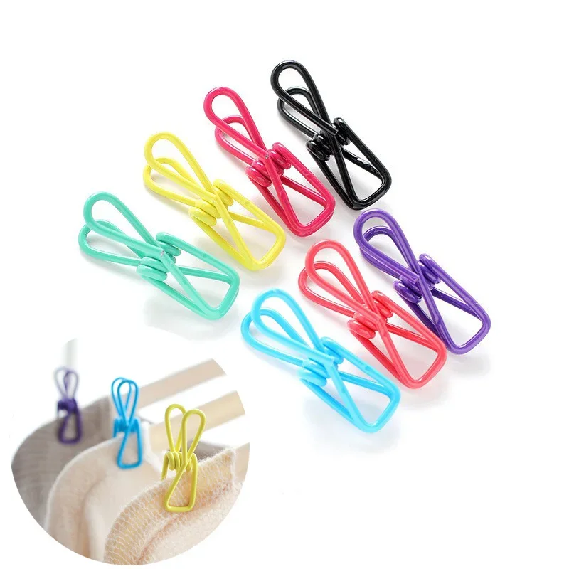 

5Pcs Multipurpose Desktop Clamps Sealing Clip Colorful Metal Clips Clothes Pins Pegs Holders Household Clothespin