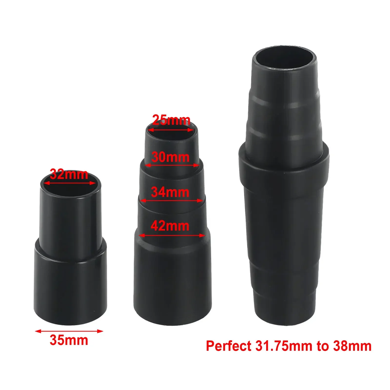 3pcs Vacuum Hose Adapter 1-1/4