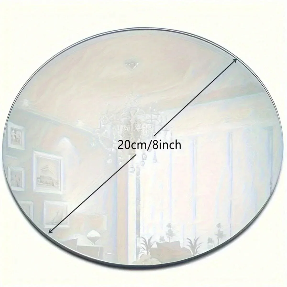 Acrylic Round Mirror With Adhesive Backing For Wedding Decoration Dining Table Candle Holder Tray Home Mirror Wall Sticker 20cm