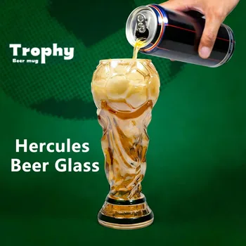 Football Soccer Trophy Shaped Beer Glass Cup Thickened Durable Sports Themed Mug for Bar Pub Party Fan Gift Home Drinkware 1