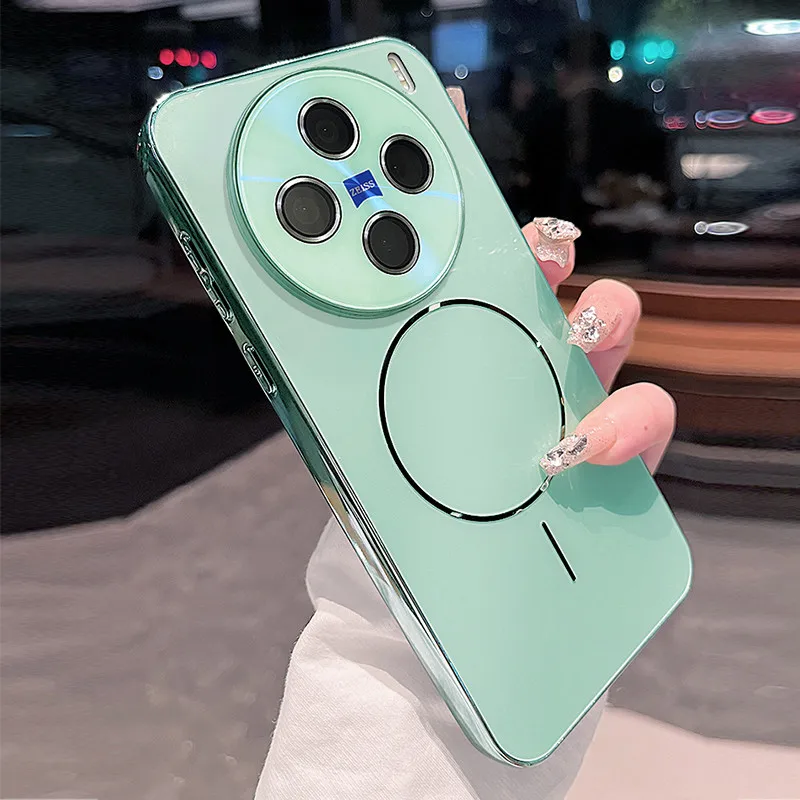 Luxury Magnetic Full-Coverage Lens Protection Acrylic Case with Shockproof Bumper and Anti-Fingerprint Features